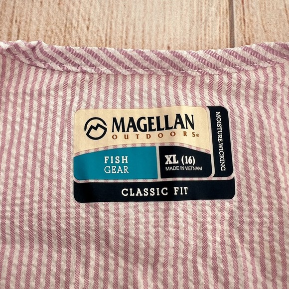 Magellan Girls Tank Top Size XL Pink Stripe Fish Gear Moisture Wicking Classic - Picture 7 of 8